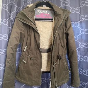 Superdry Japan Microfibre Windparka Women's extra small hoodie Khaki used